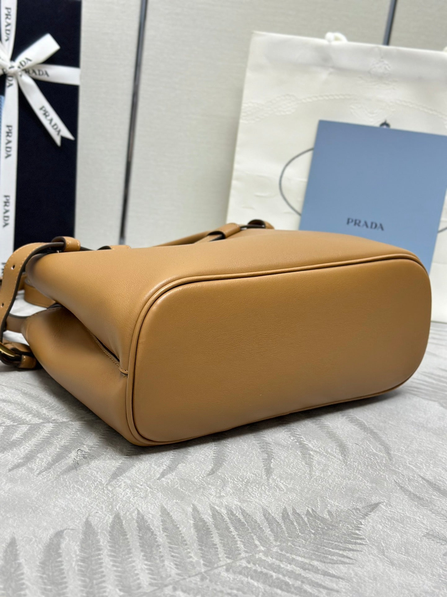 Prada Buckle Tote Bag 28cm Brown Cowhide mysite