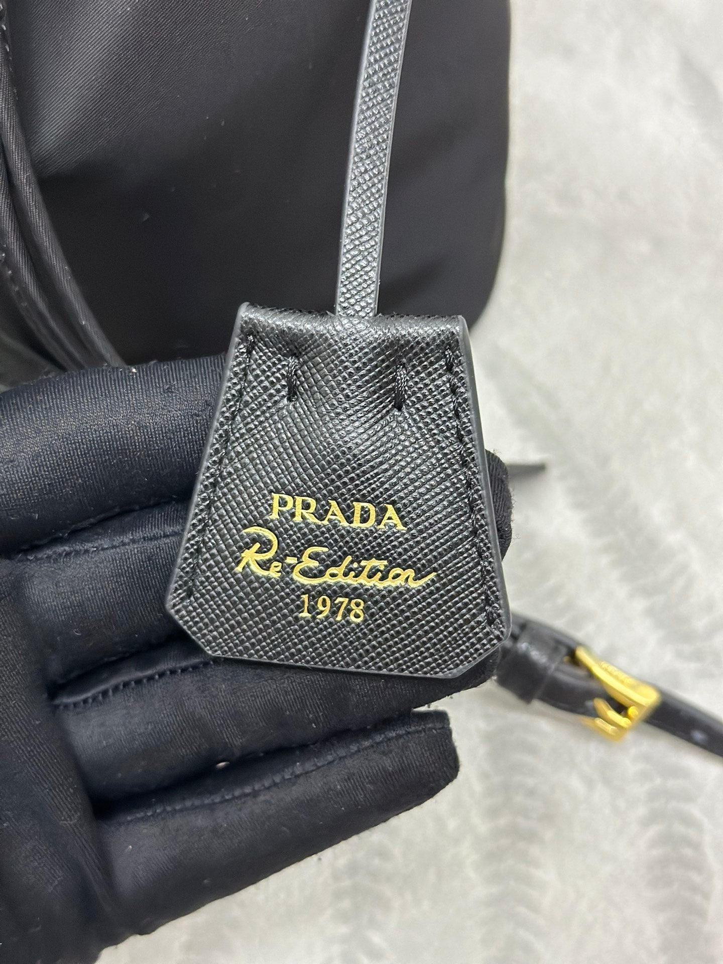 BUCKET BAG 19 IN BLACK RE-NYLON AND CALFSKIN HANDLE mysite