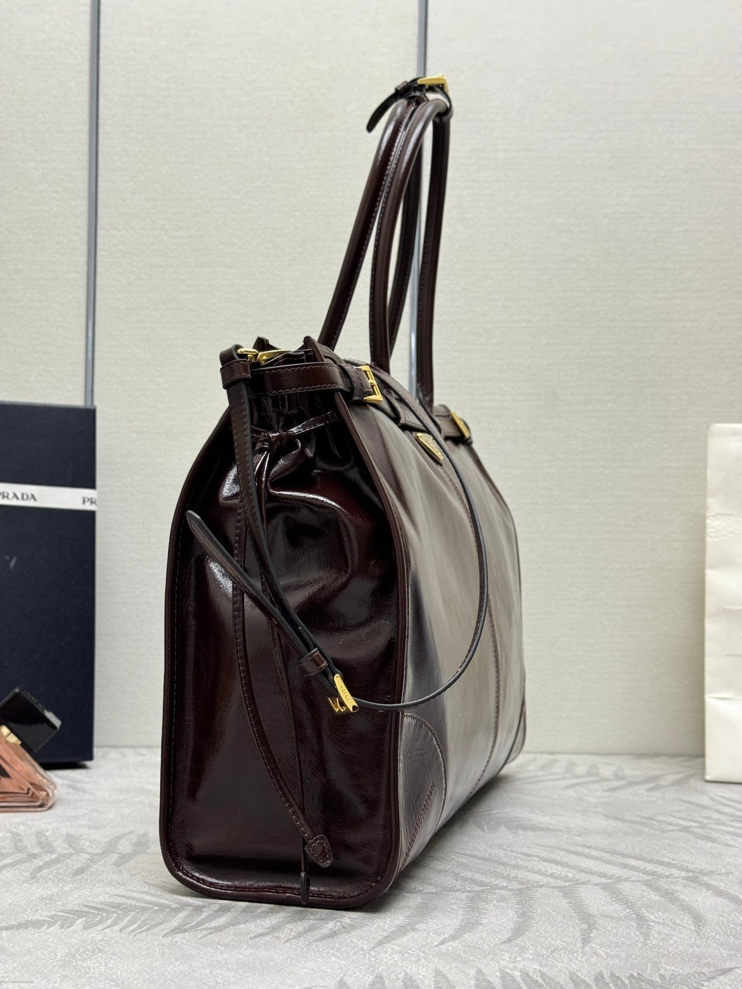 Prada Bonnie Extra-Large 42cm Dark Burdundy Calfskin mysite