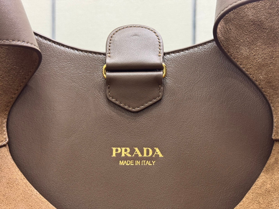 Prada Cleo Crossbodybag 40cm Brown Nubuck Leather mysite