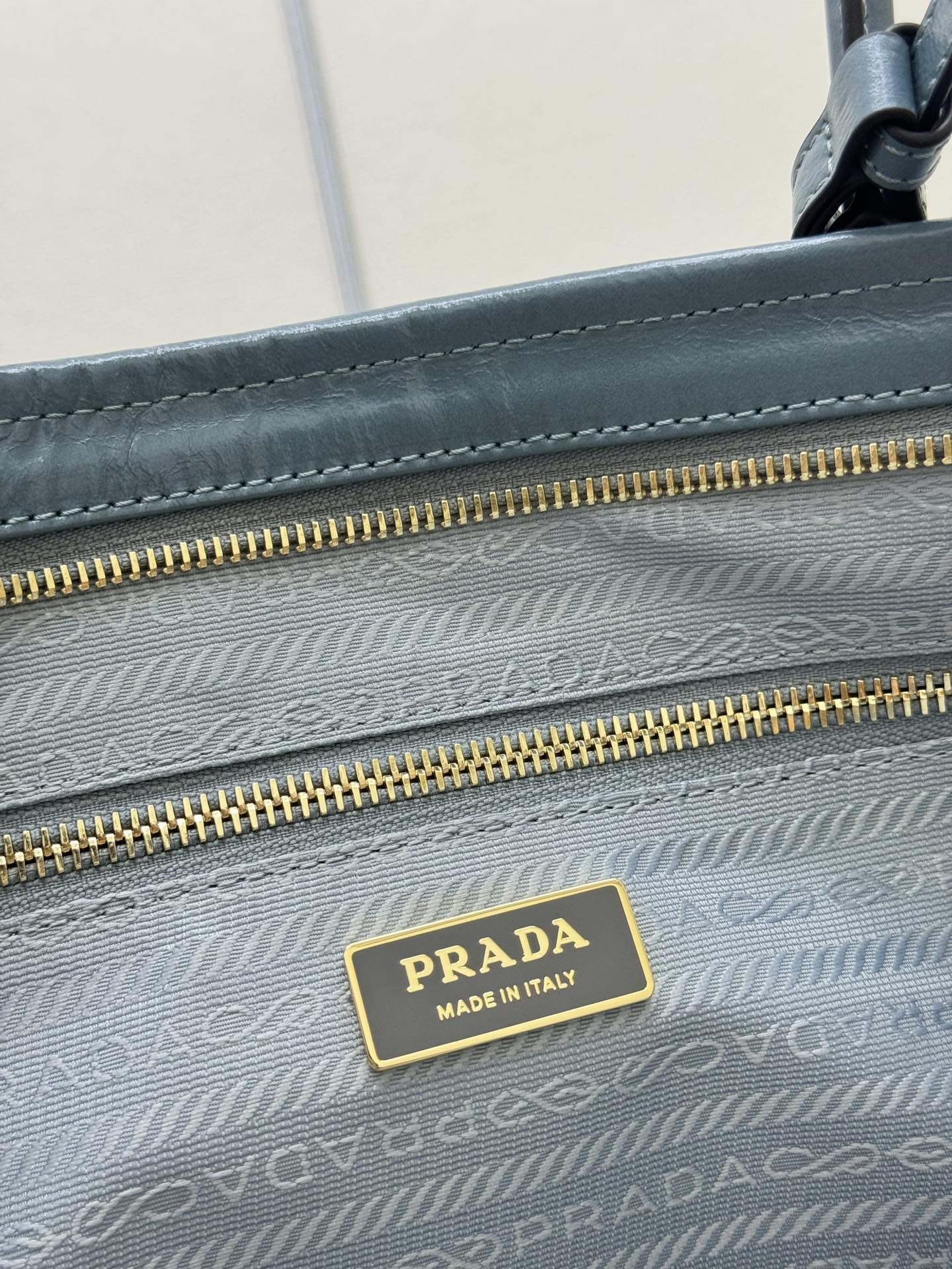 Prada Bonnie Extra-Large 42cm Blue Gray Calfskin mysite