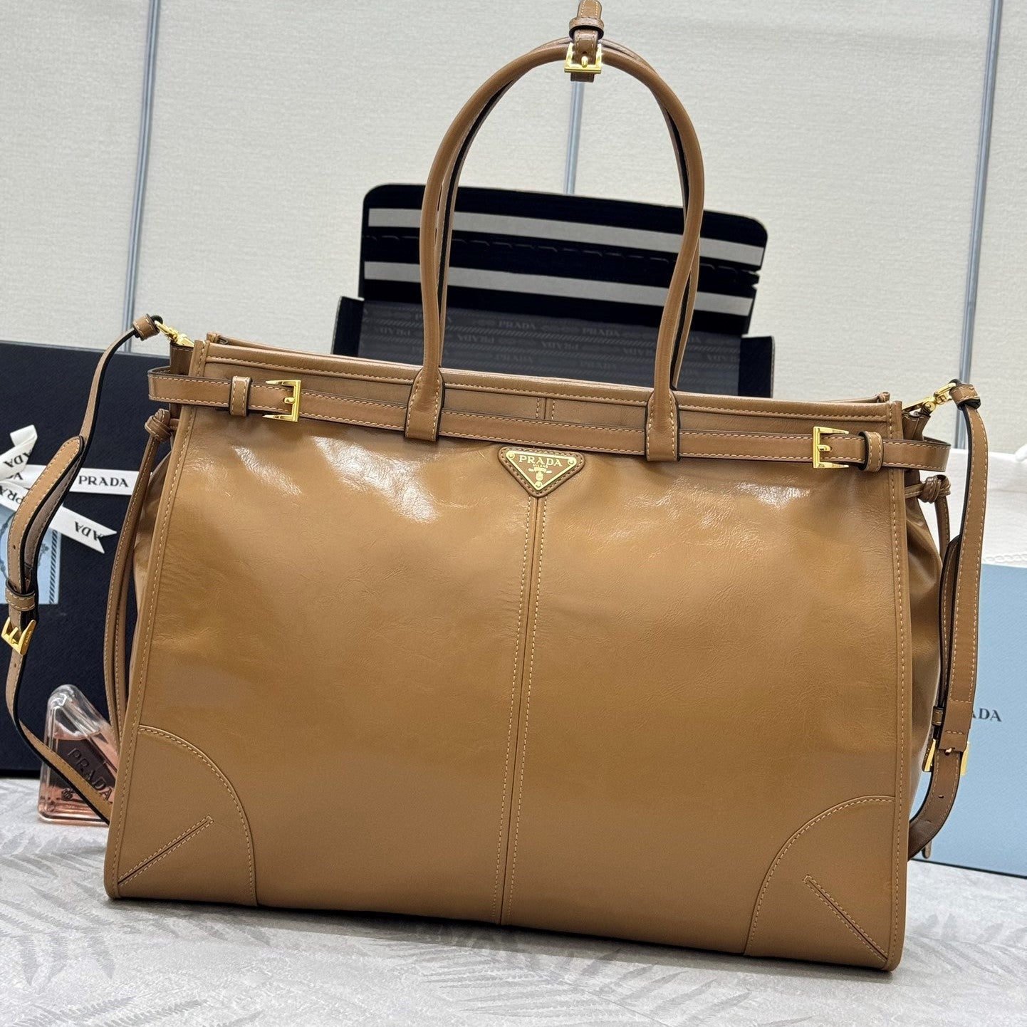 Prada Bonnie Extra-Large 42cm Brown Calfskin mysite