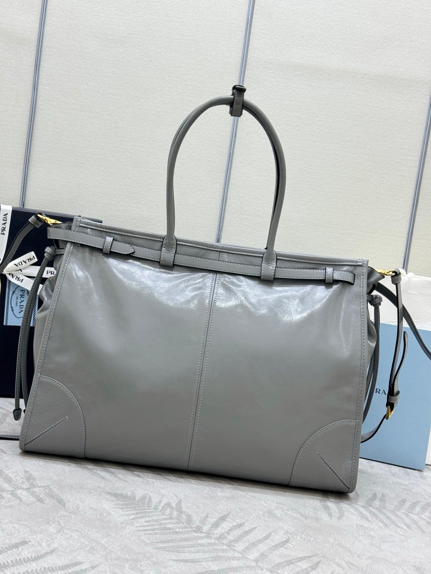 Prada Bonnie Extra-Large 42cm Grey Calfskin mysite