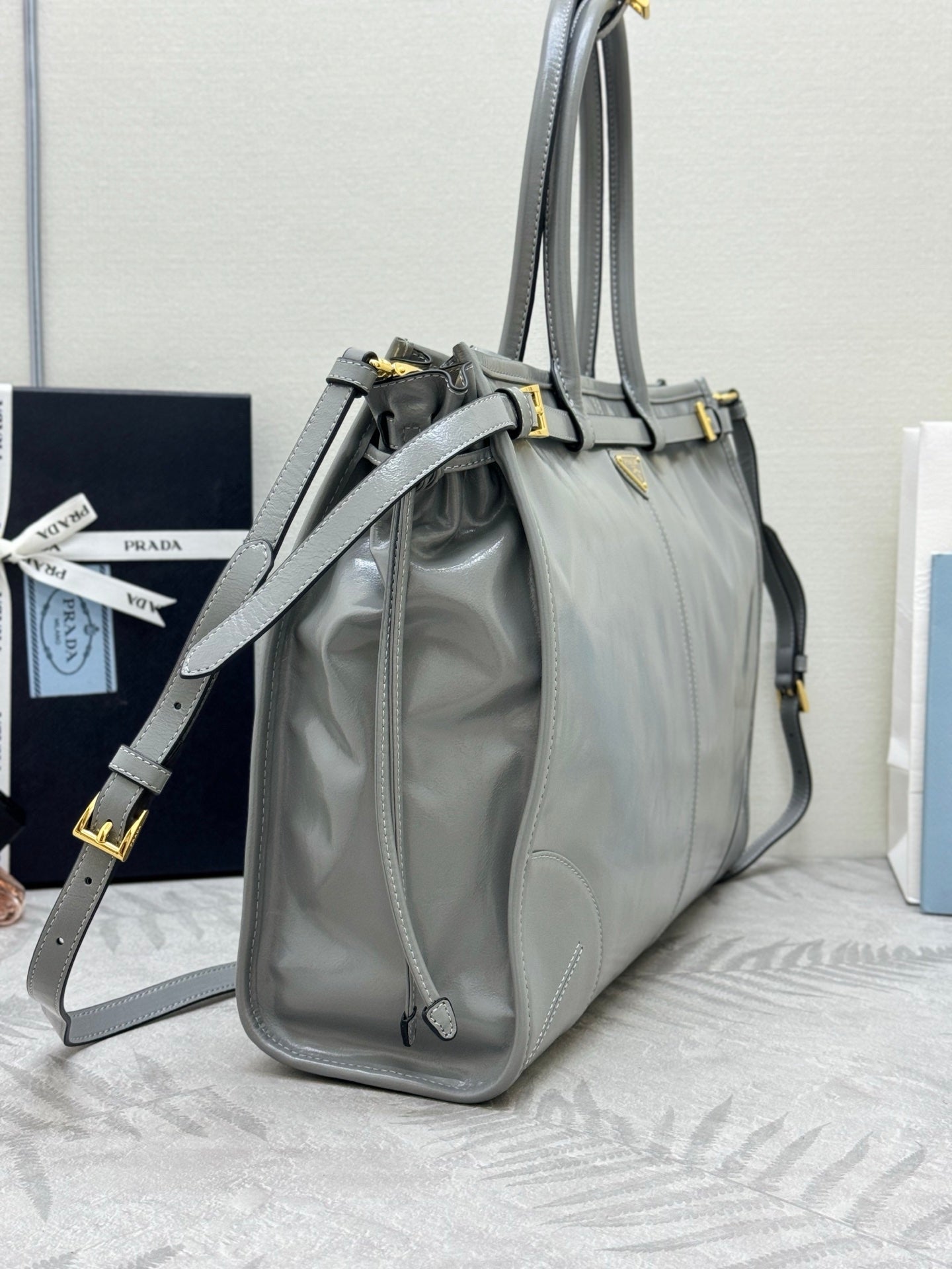 Prada Bonnie Extra-Large 42cm Grey Calfskin mysite