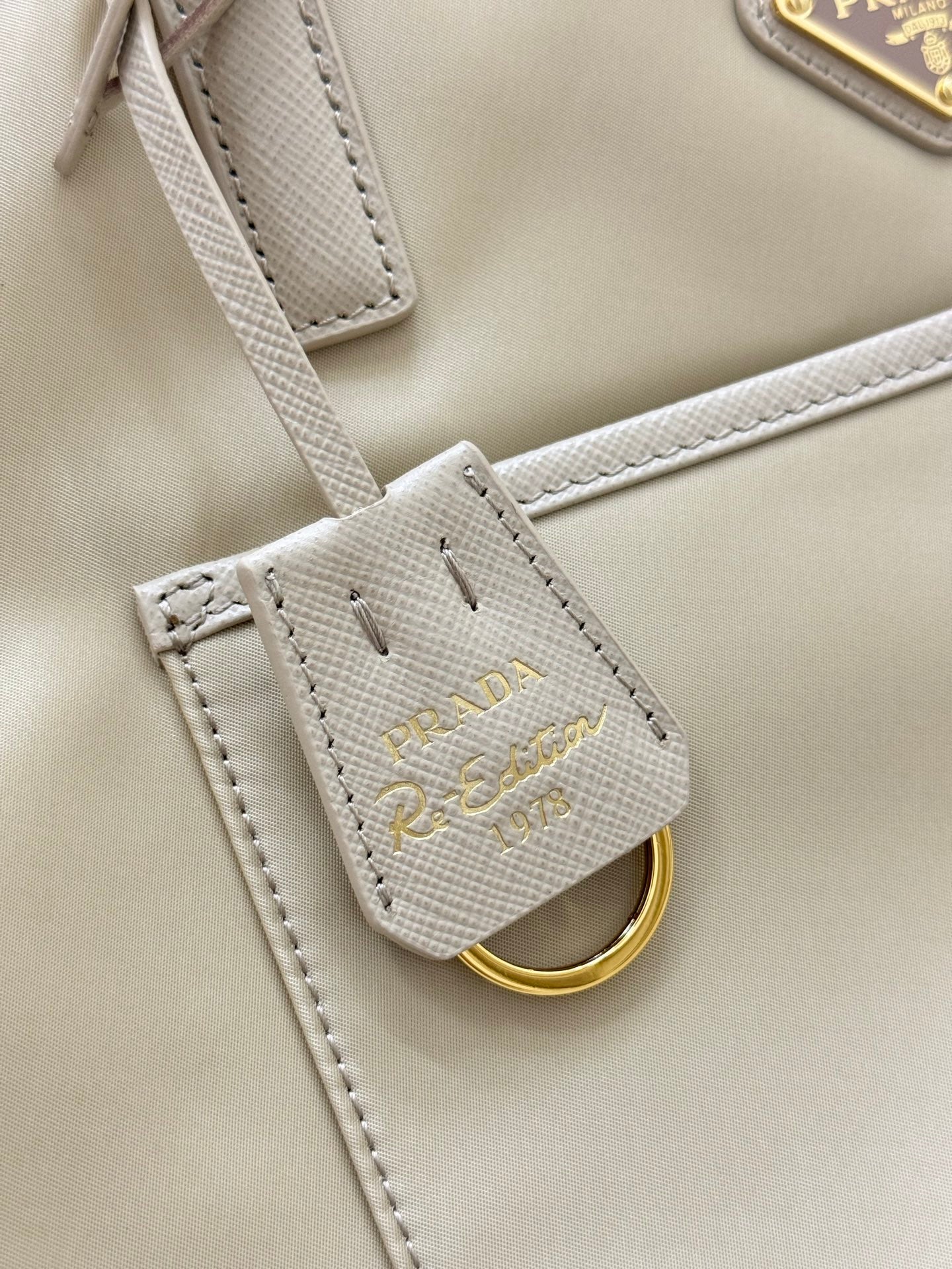 Prada Re-Edition 1978 Tote Bag 35cm Desert Beige Re-Nylon& Saffiano Leather mysite