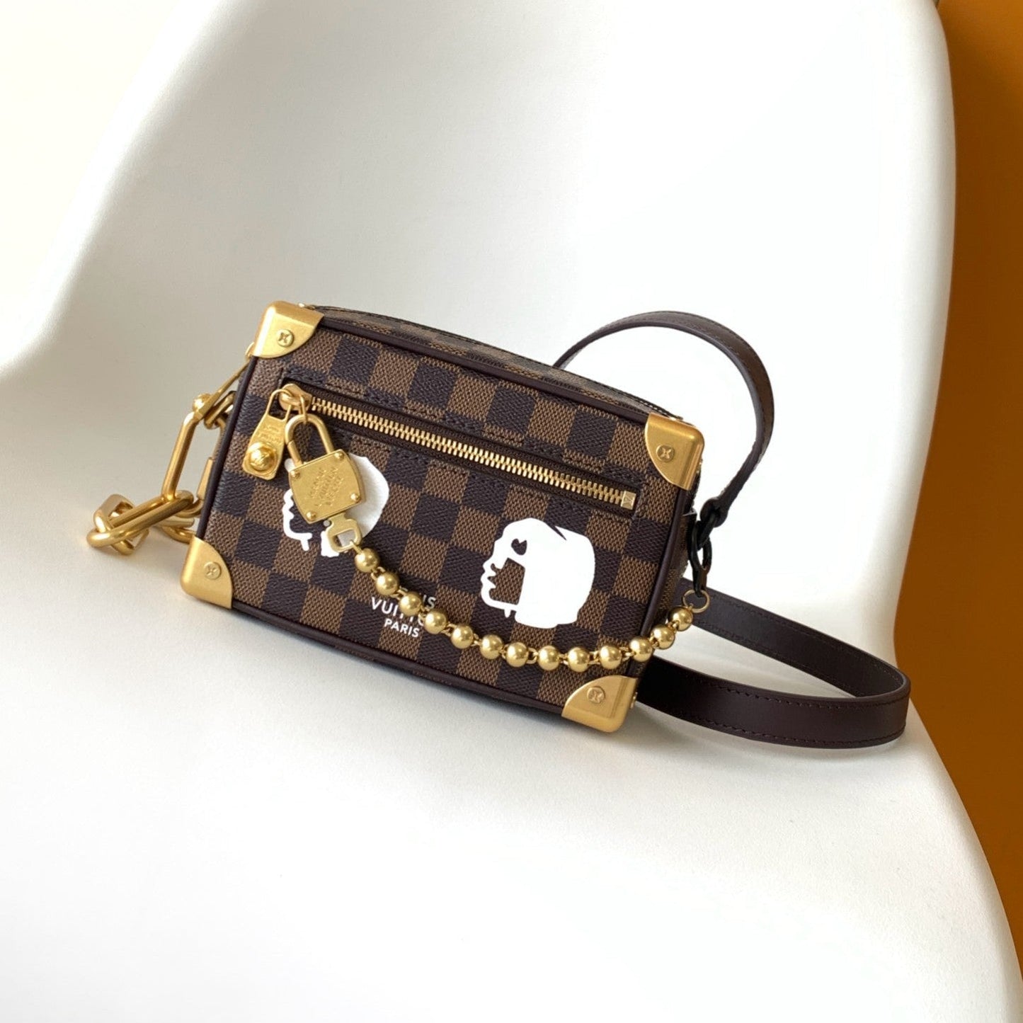 LV Mini Soft Trunk With Chain  Brown Damier Ebene Canvas GHW 268794 mysite