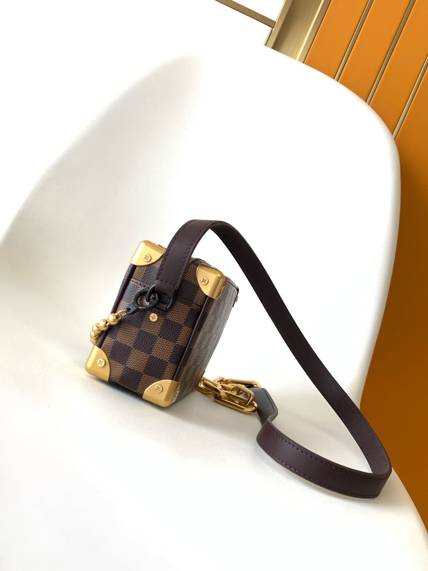 LV Mini Soft Trunk With Chain  Brown Damier Ebene Canvas GHW 268794 mysite