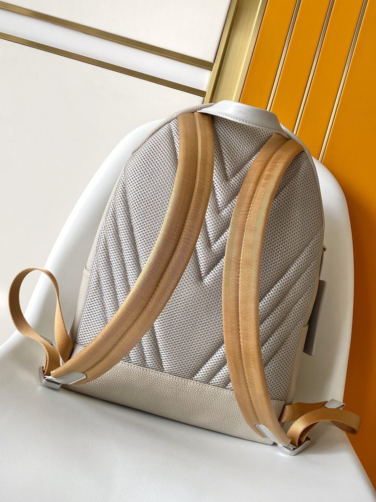 LV Takeoff Backpack White Chocolate Aerogram Cowhide mysite