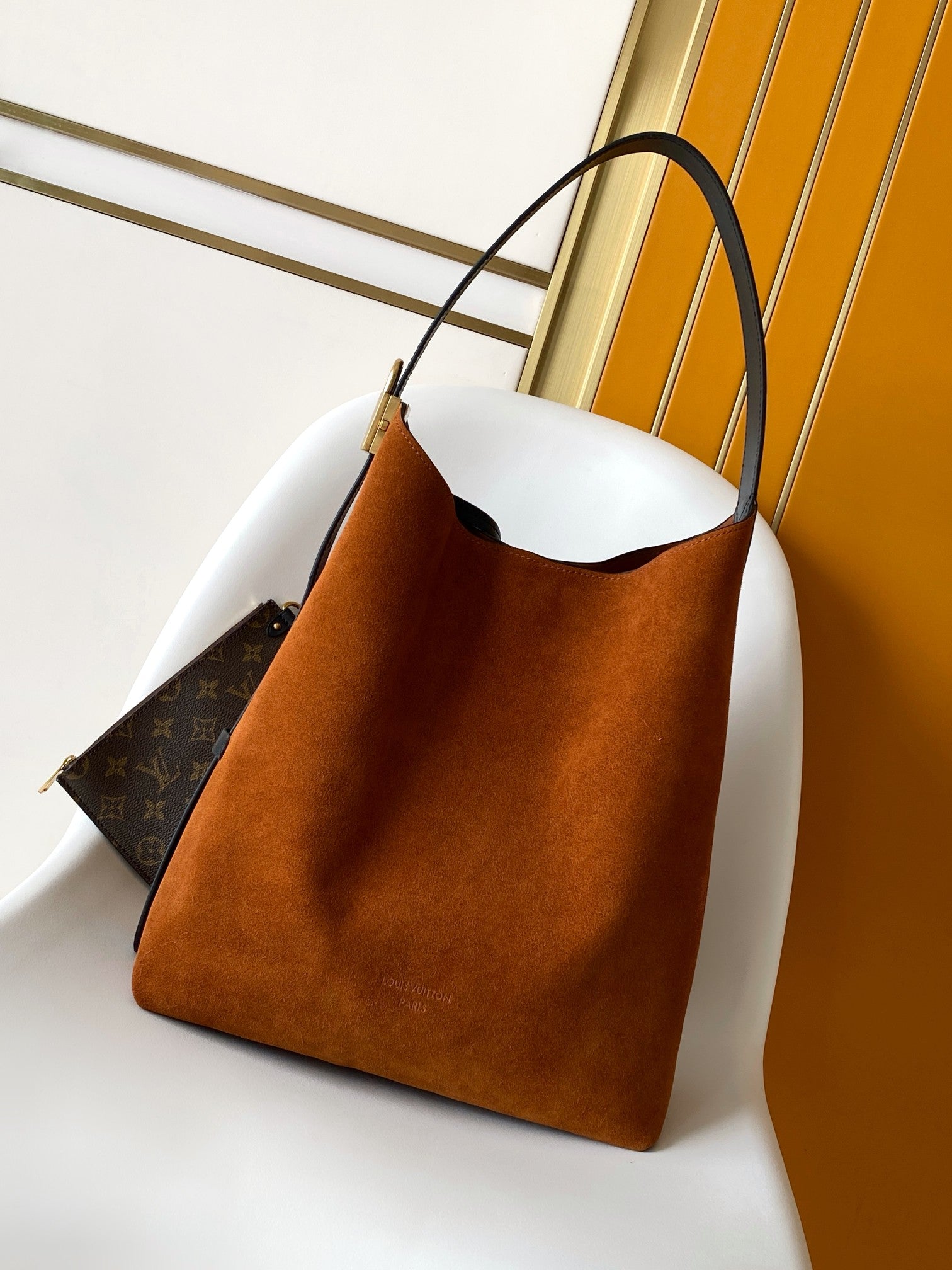 LV Low Key Hobo MM BAg Brown Cognac Suede 268169 mysite