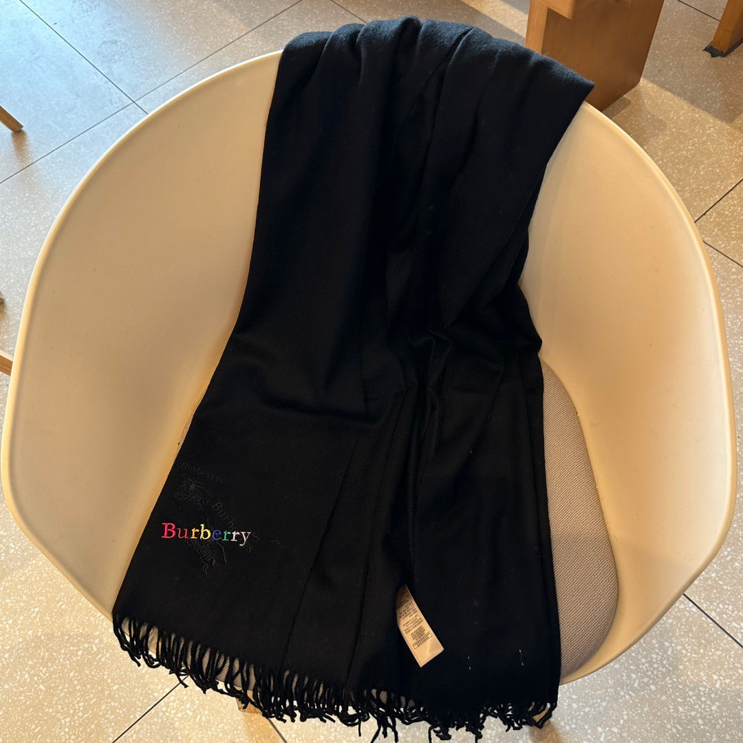 CLASSIC SCARF 200 CM IN BLACK CASHMERE  402267 mysite
