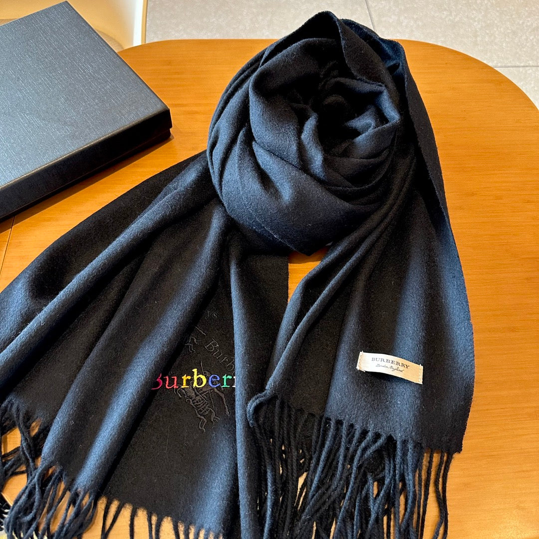CLASSIC SCARF 200 CM IN BLACK CASHMERE  402267 mysite