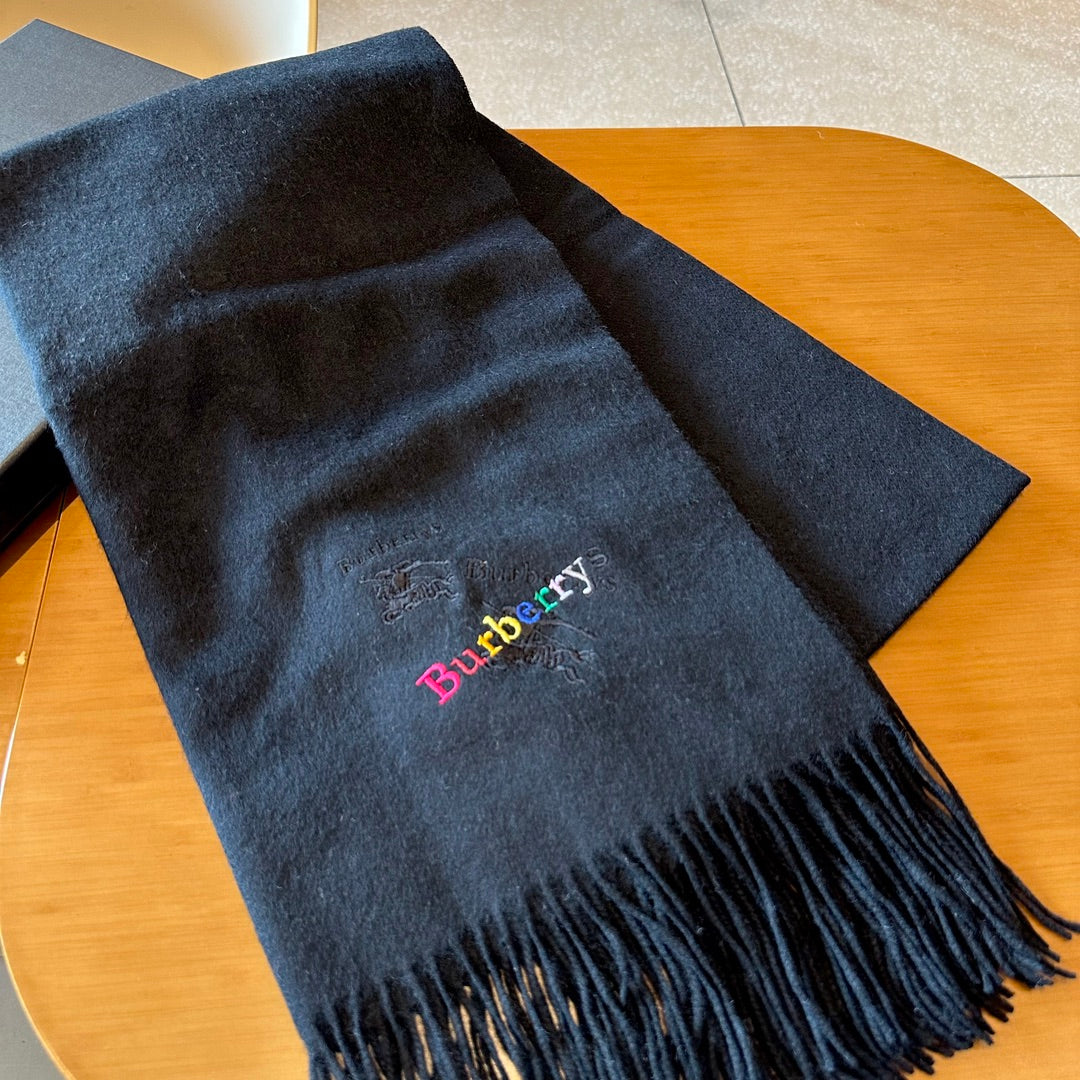 CLASSIC SCARF 200 CM IN BLACK CASHMERE  402267 mysite