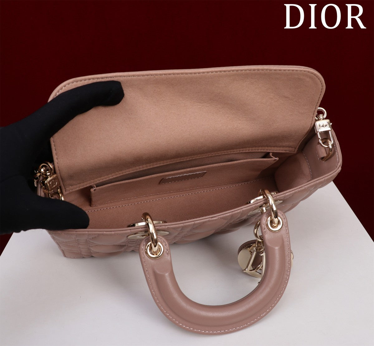 medium lady d-joy 26 chocolate lambskin mysite