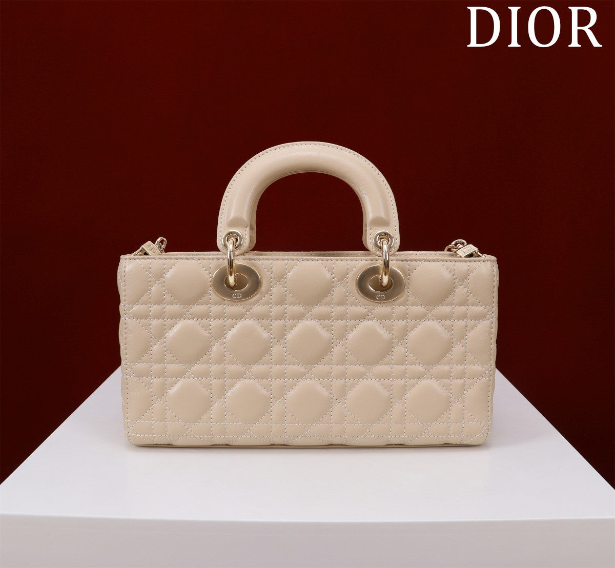 medium lady d-joy 26 light beige lambskin mysite