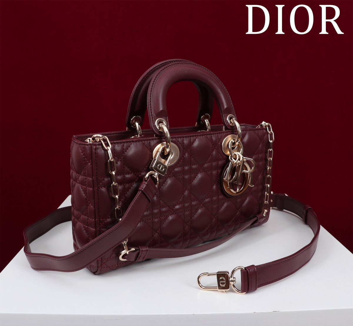 medium lady d-joy 26 burgundy lambskin mysite
