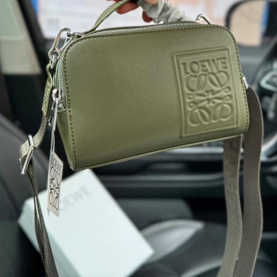 LOE MINI 18 CAMERA CROSS BODY BAG IN OLIVE GREEN CALFSKIN mysite