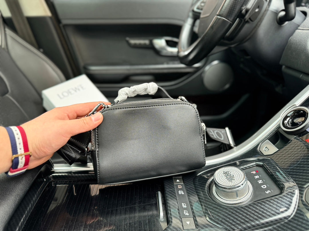 LOE MINI 18 CAMERA CROSS BODY BAG IN BLACK CALFSKIN mysite