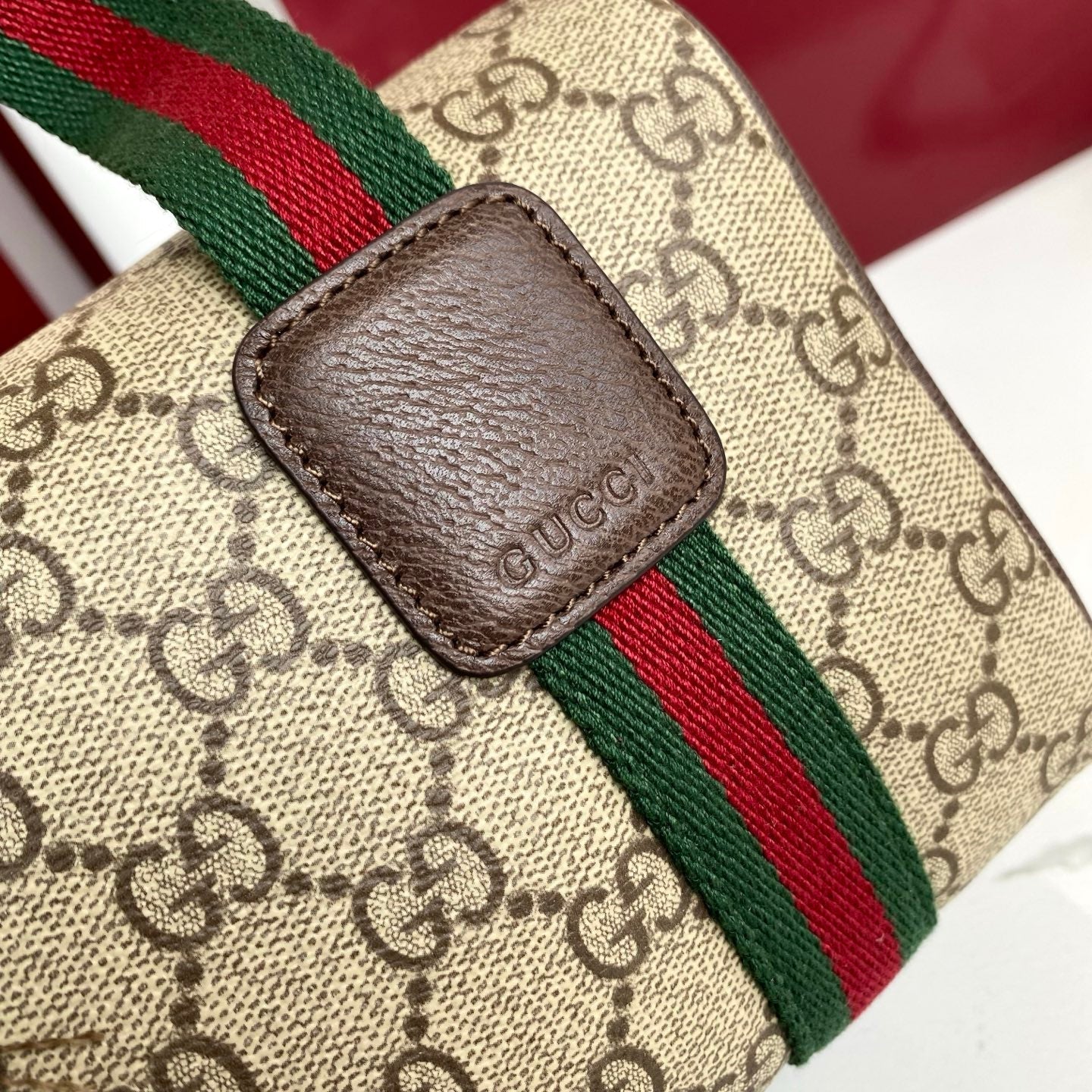 Gucci 25 GG Handbag Beige mix Dark Brown Canvas Leather 286711 mysite