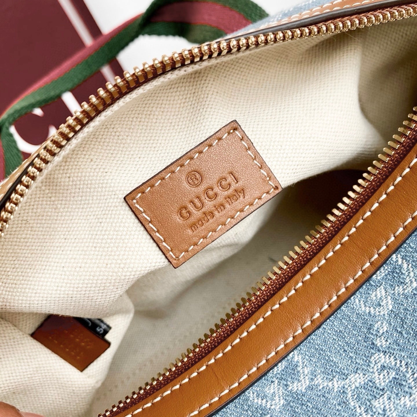 GG 25GG Handbag 20cm Blue Denim Leather 286709