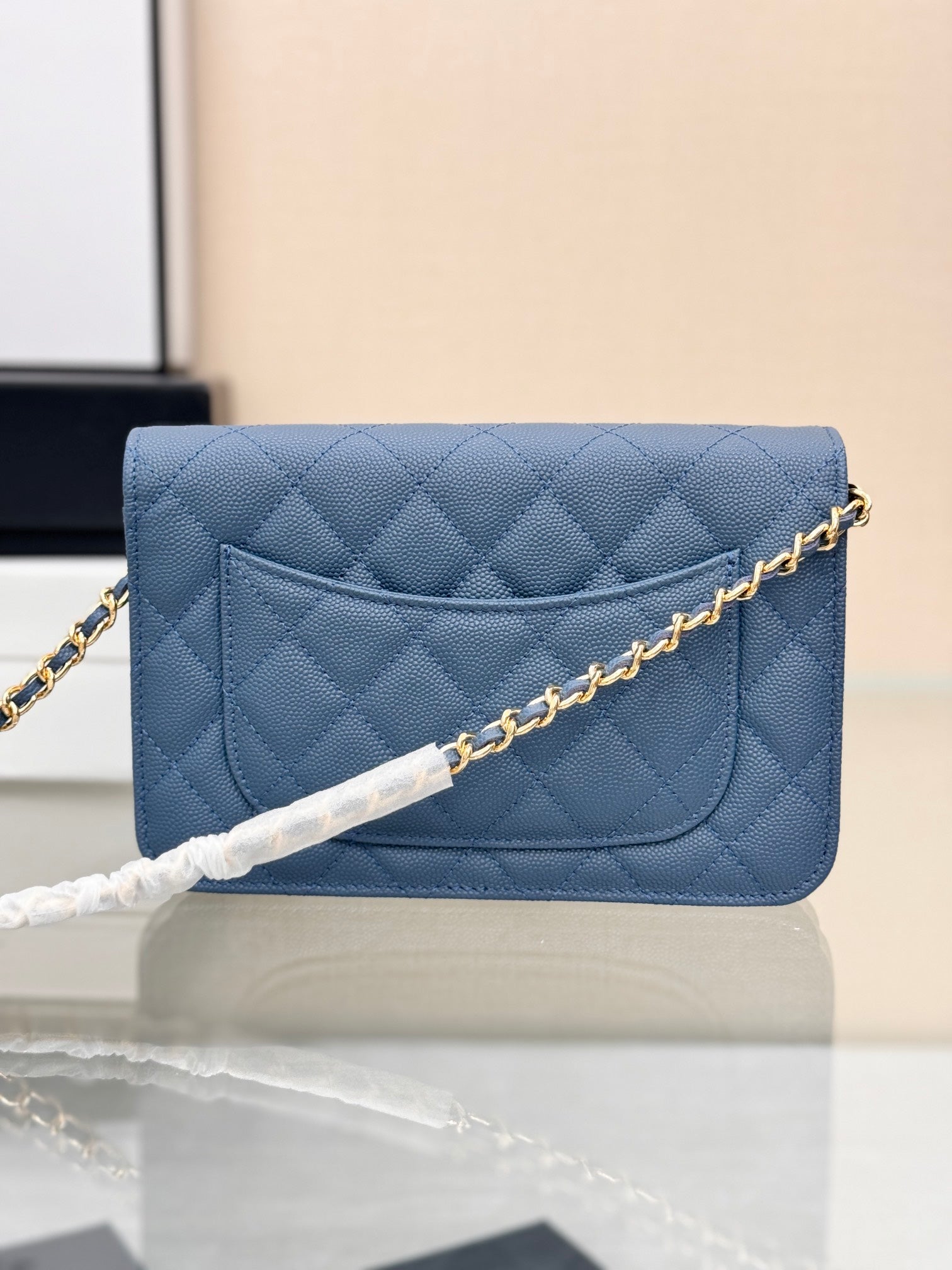 WOC 19CM BLUE JEAN CAVIAR GOLD HARDWARE mysite