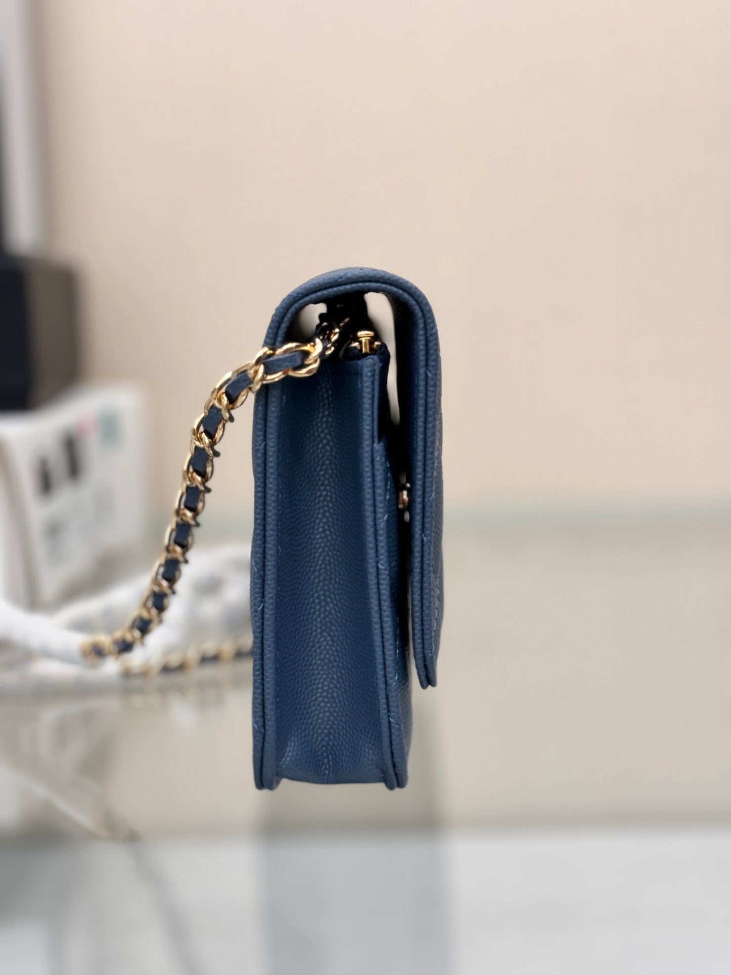 WOC 19CM BLUE JEAN CAVIAR GOLD HARDWARE mysite