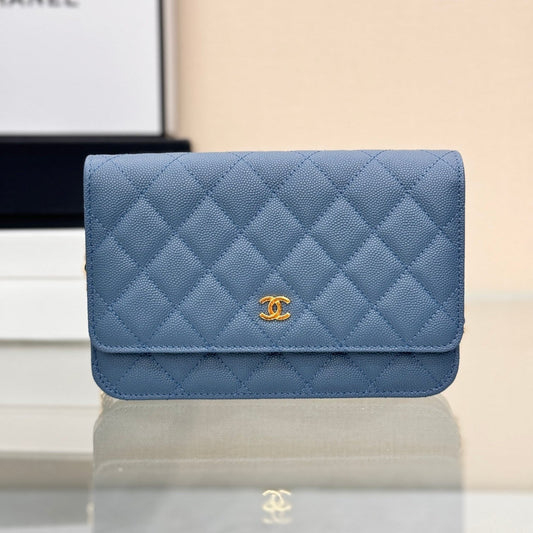 WOC 19CM BLUE JEAN CAVIAR GOLD HARDWARE mysite