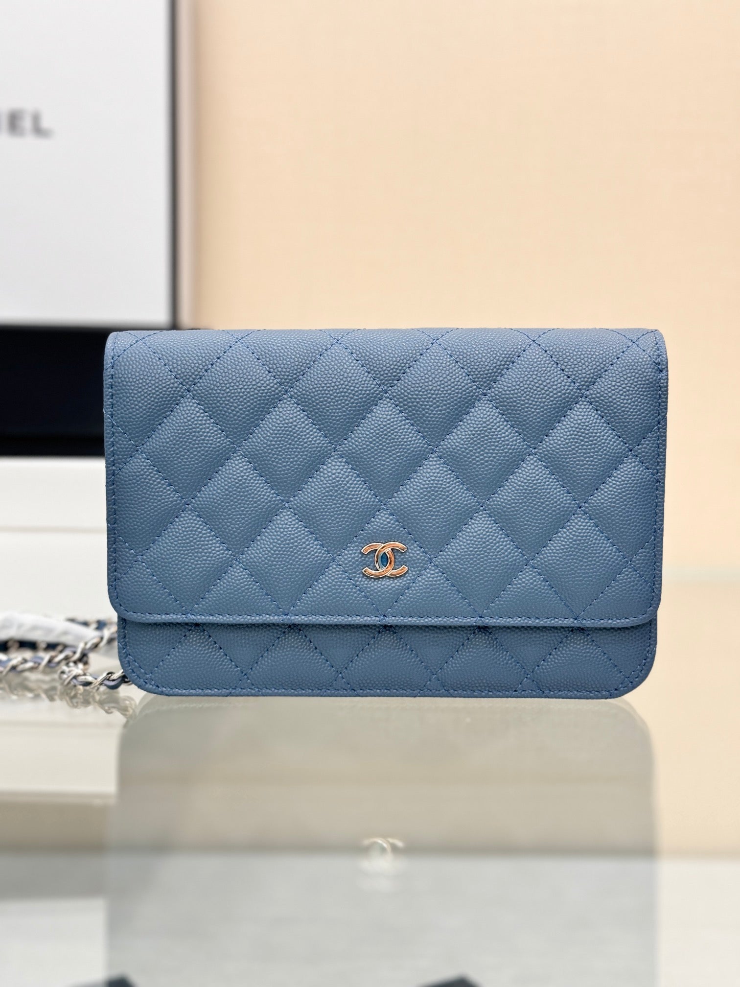 WOC 19CM BLUE JEAN CAVIAR SILVER HARDWARE mysite