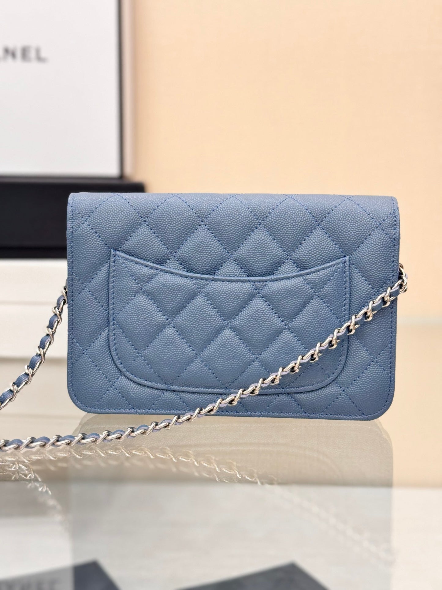 WOC 19CM BLUE JEAN CAVIAR SILVER HARDWARE mysite