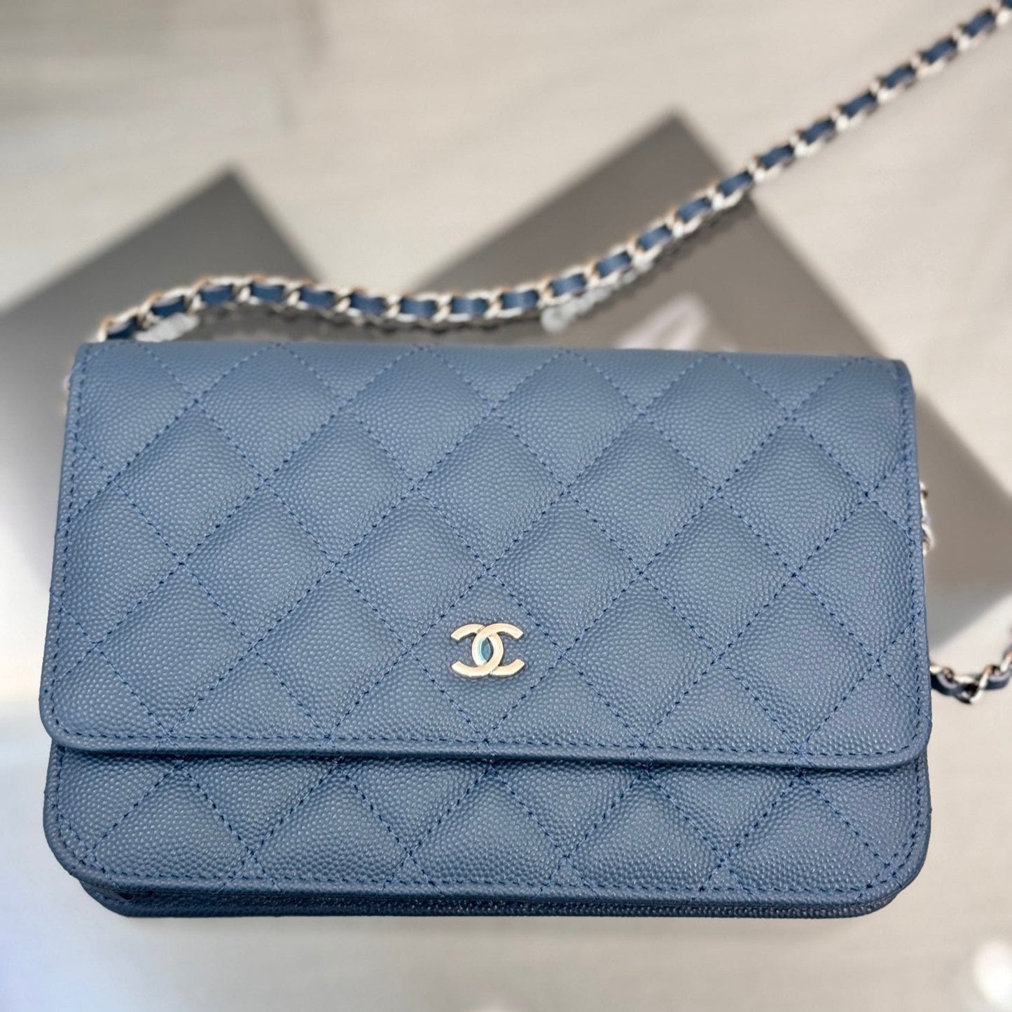 WOC 19CM BLUE JEAN CAVIAR SILVER HARDWARE mysite