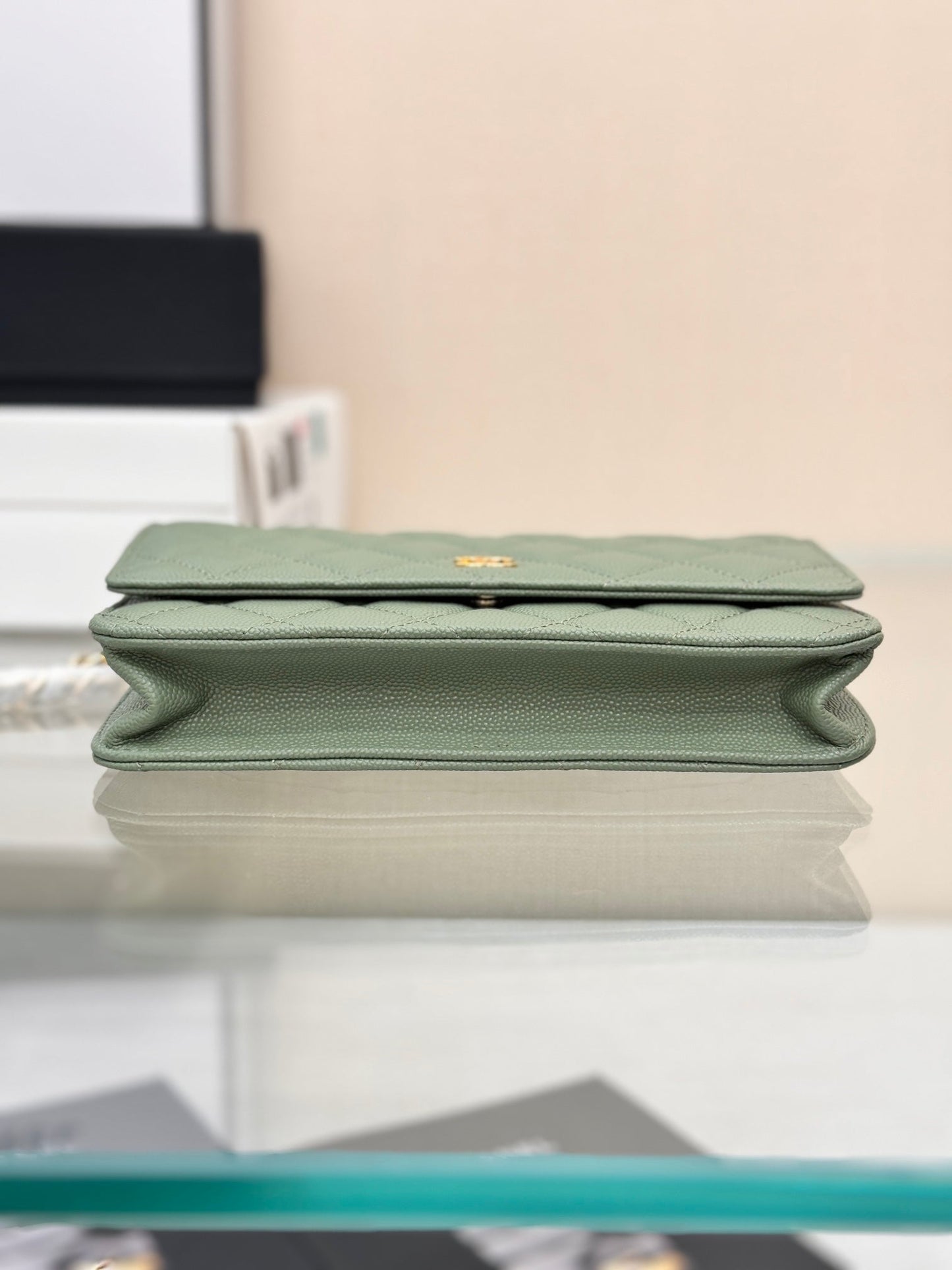 WOC 19CM KHAKI BLUE CAVIAR GOLD HARDWARE mysite