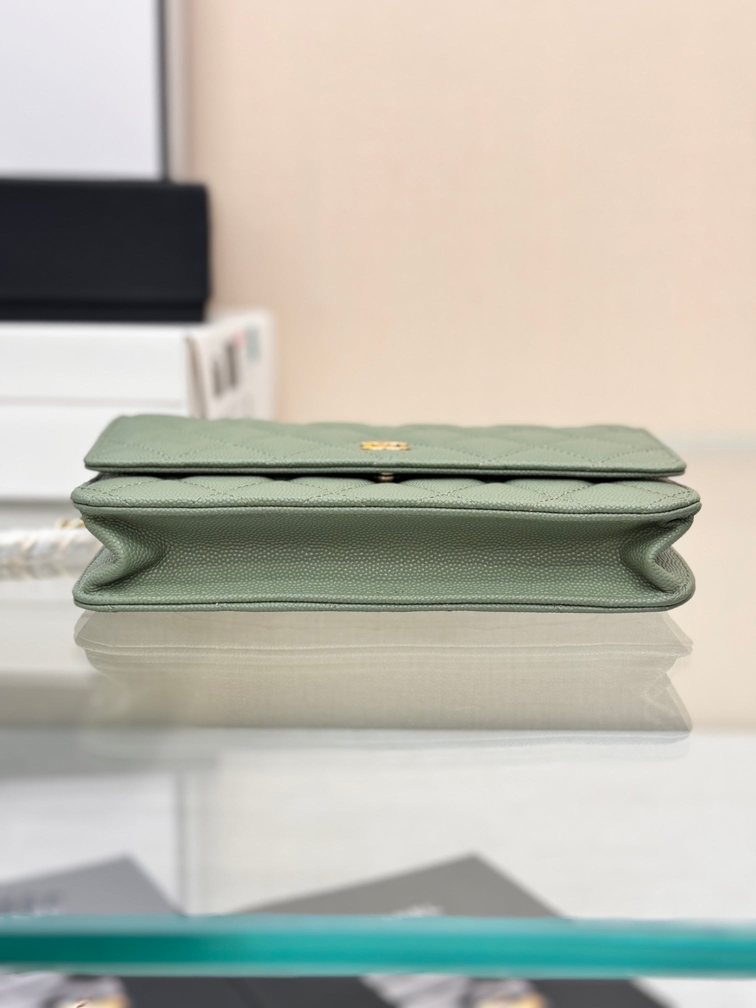 WOC 19CM KHAKI BLUE CAVIAR GOLD HARDWARE mysite