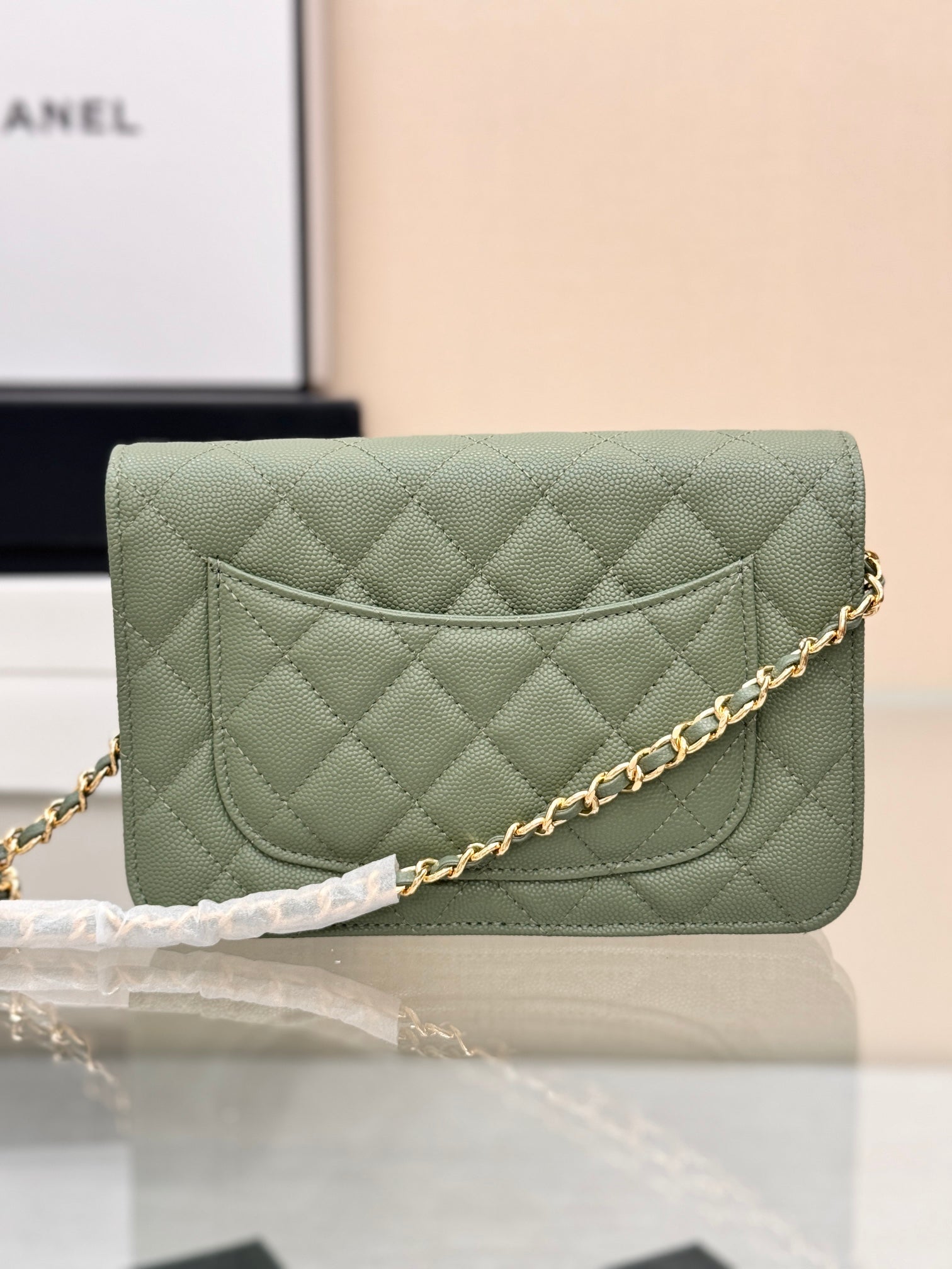 WOC 19CM KHAKI BLUE CAVIAR GOLD HARDWARE mysite