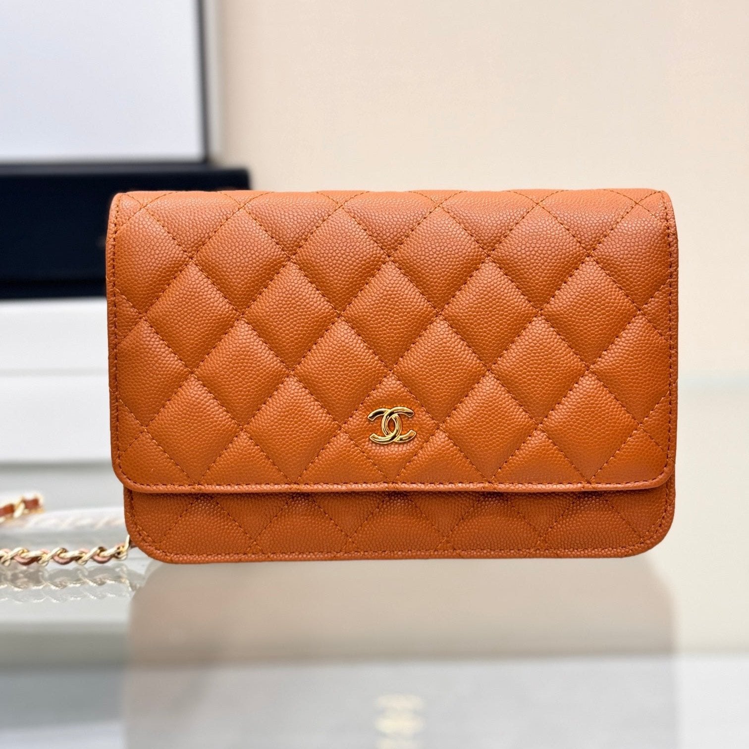 WOC 19CM ORANGE CAVIAR GOLD HARDWARE mysite