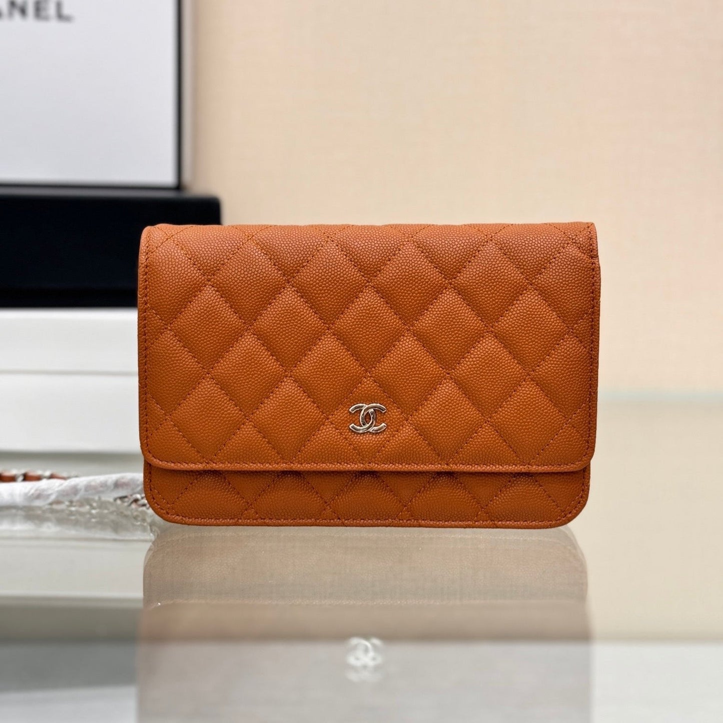 WOC 19CM ORANGE CAVIAR SILVER HARDWARE mysite