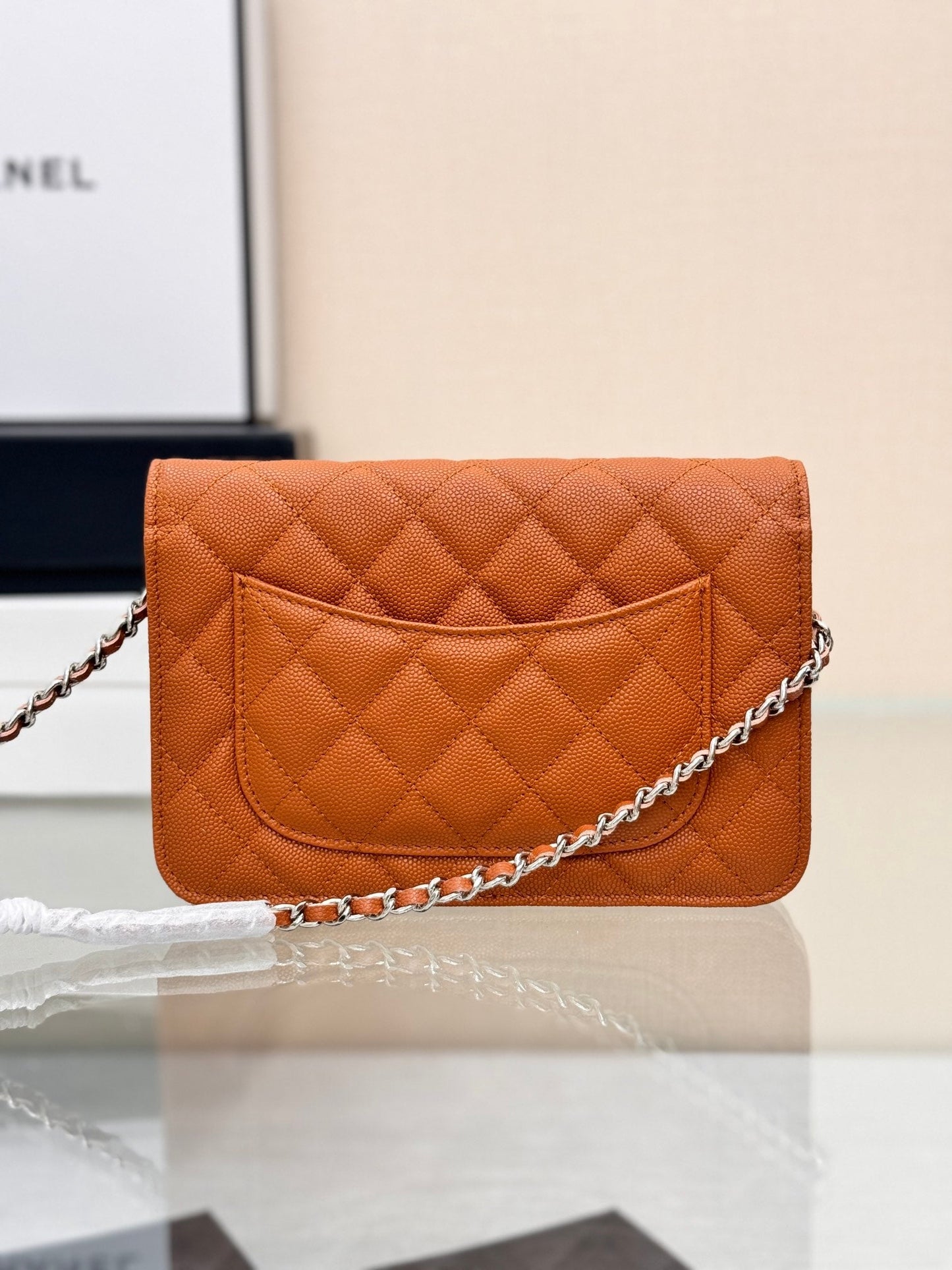 WOC 19CM ORANGE CAVIAR SILVER HARDWARE mysite