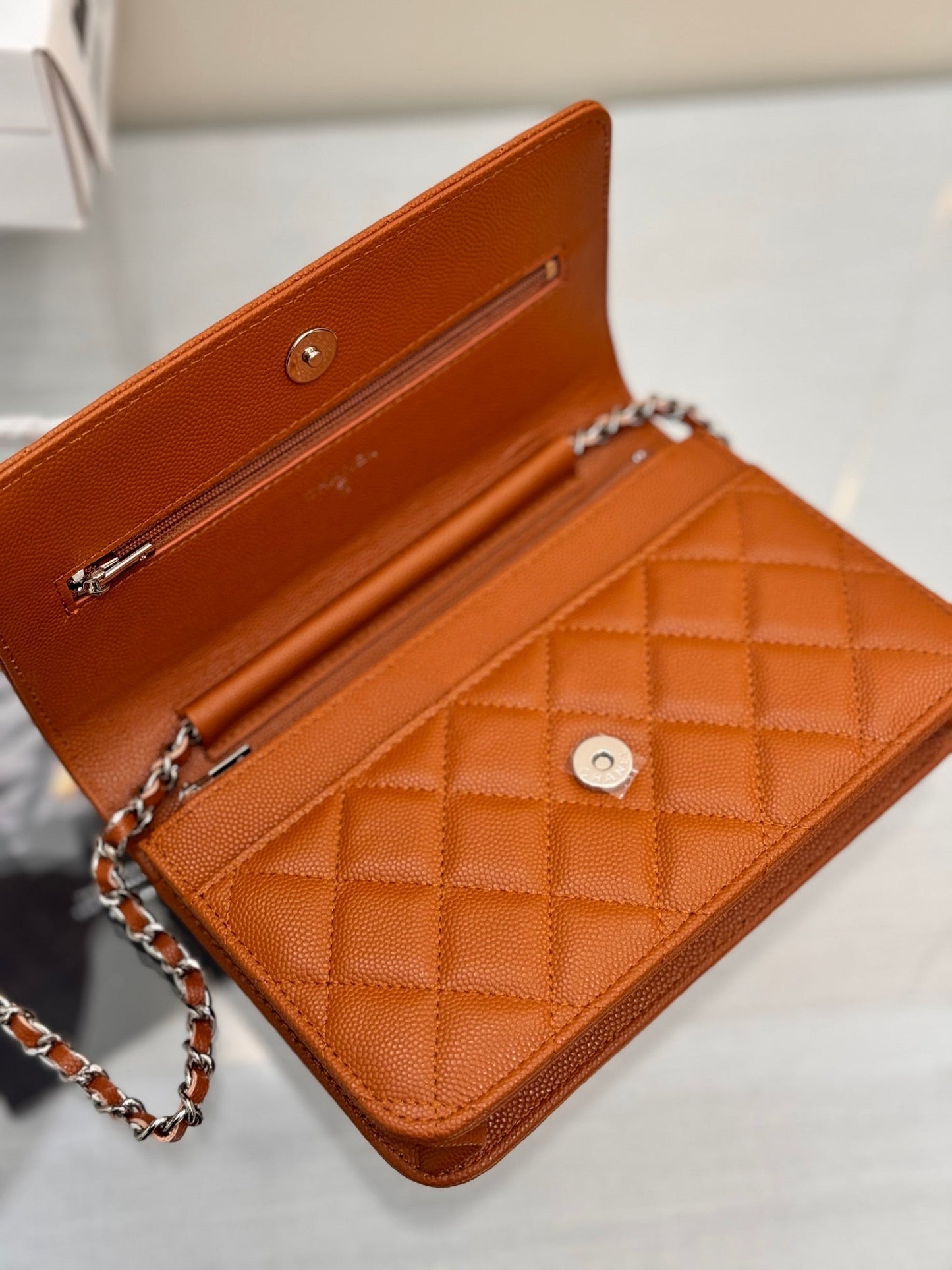 WOC 19CM ORANGE CAVIAR SILVER HARDWARE mysite