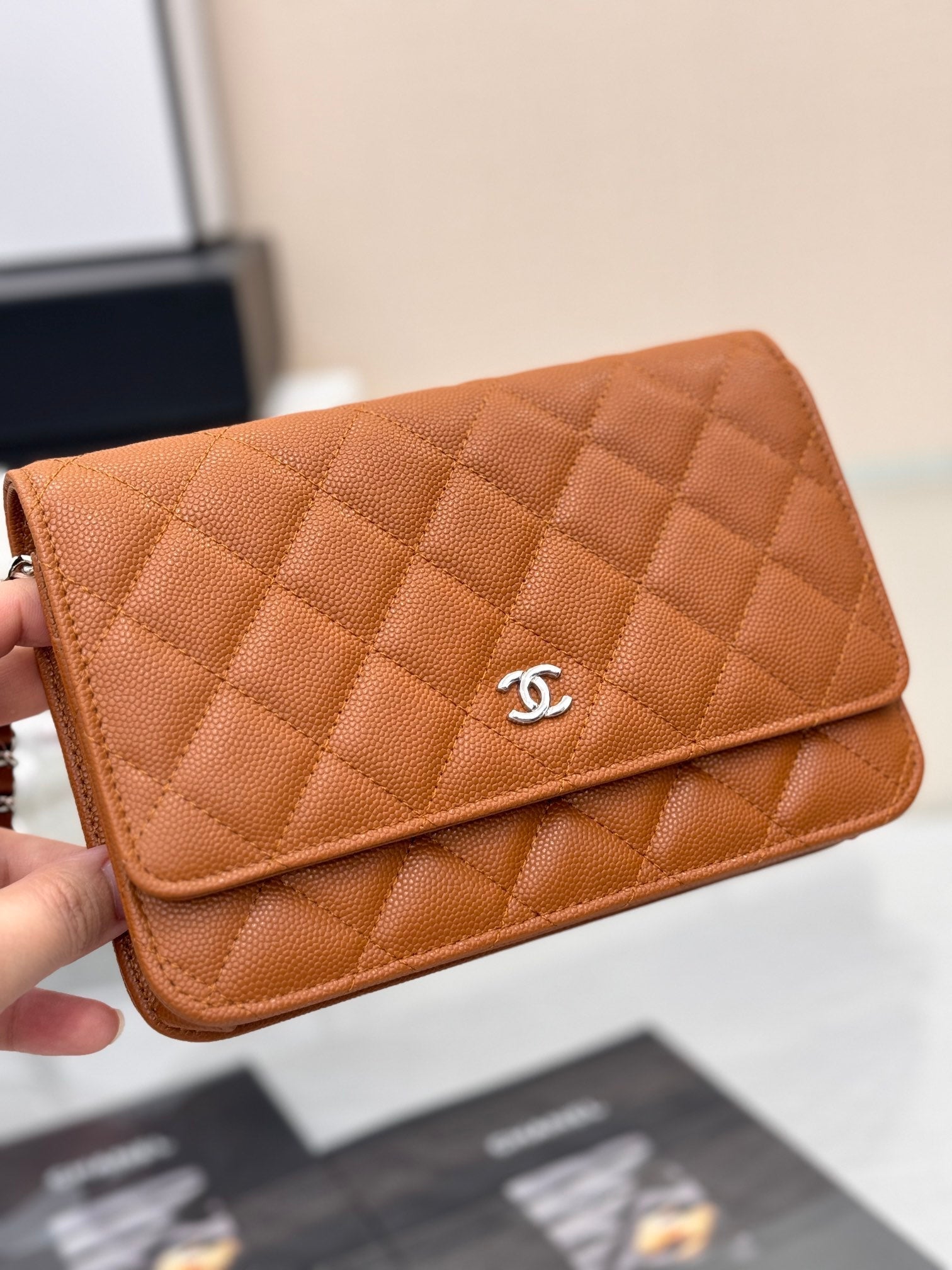 WOC 19CM ORANGE CAVIAR SILVER HARDWARE mysite