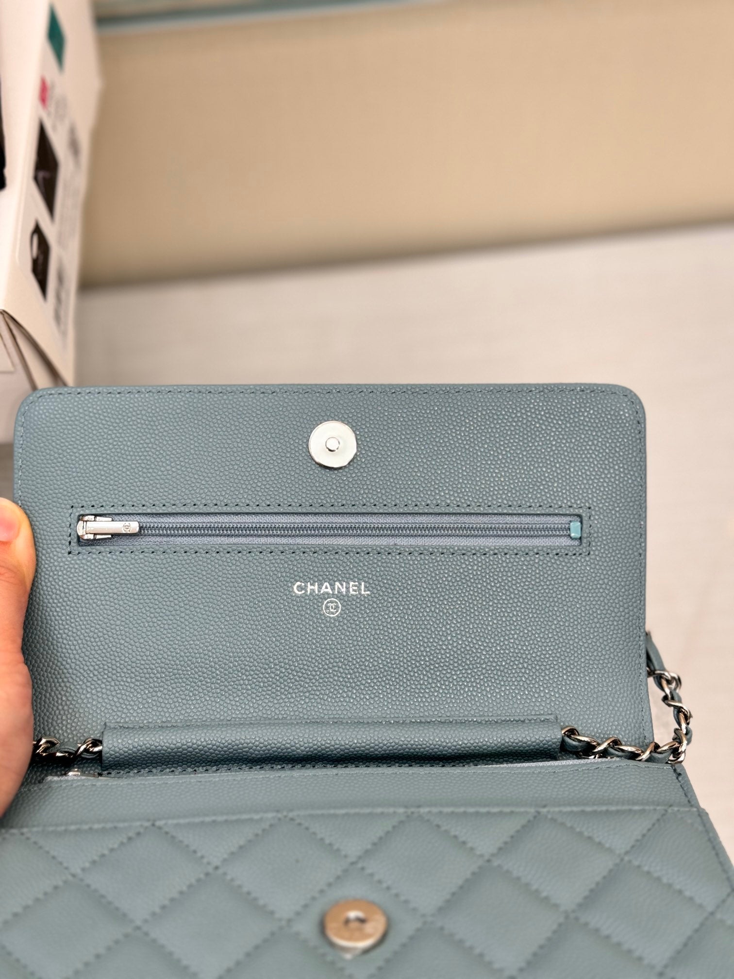 WOC 19CM CLOUD BLUE CAVIAR GOLD HARDWARE mysite