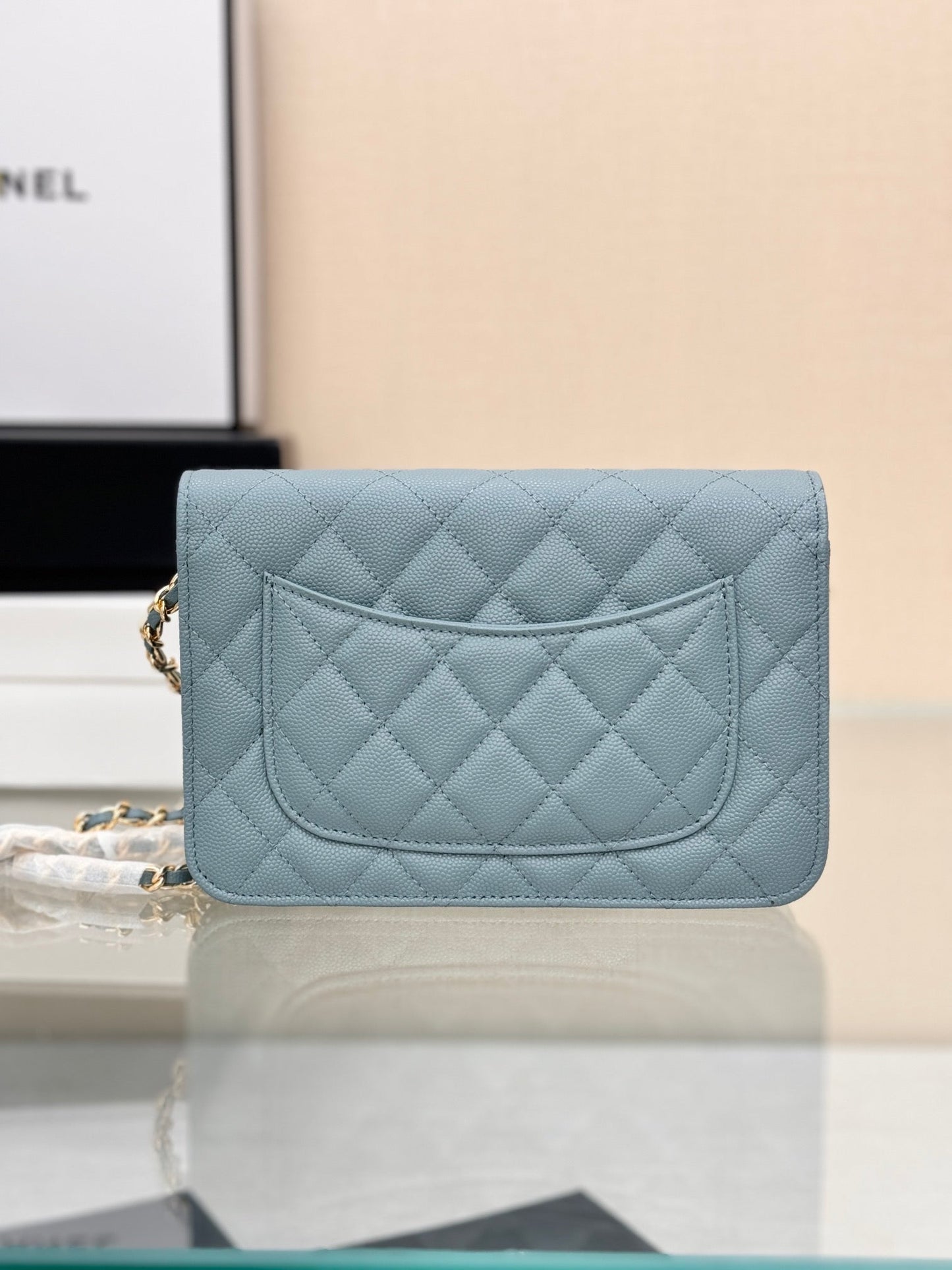 WOC 19CM CLOUD BLUE CAVIAR GOLD HARDWARE mysite