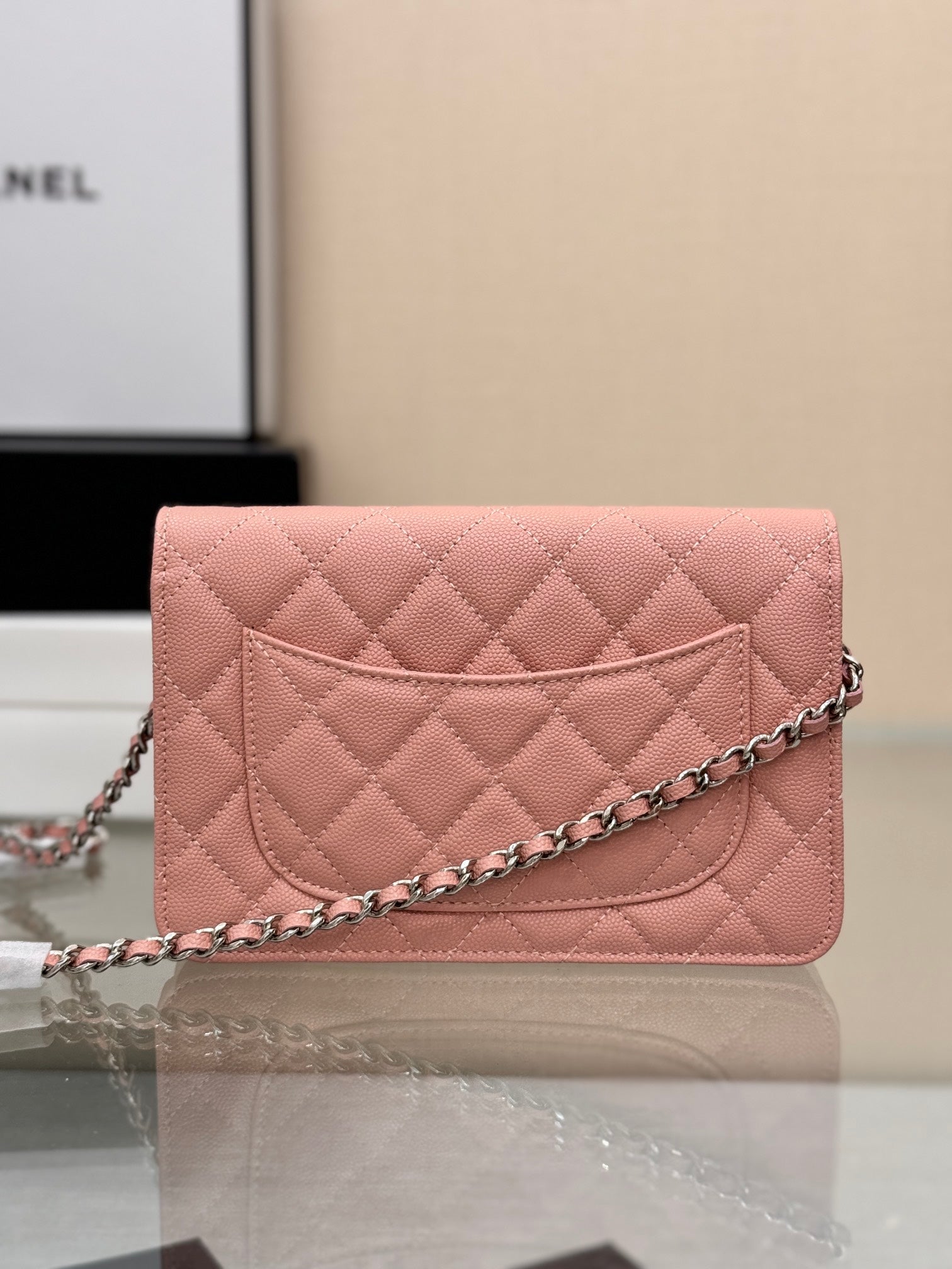 WOC 19CM LIGHT PINK CAVIAR SILVER HARDWARE mysite