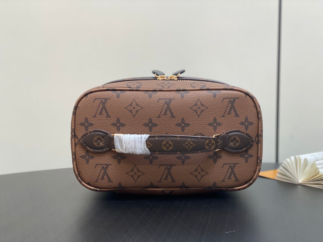 LV Nice BB Bag 24cm Brown Canvas Cowhide 320699 mysite