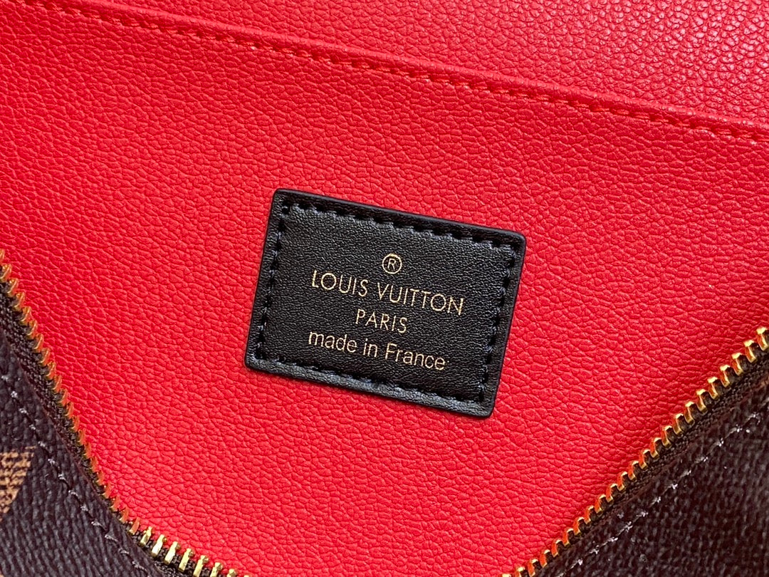 LV Nice BB Bag 24cm Brown Canvas Cowhide 320699 mysite