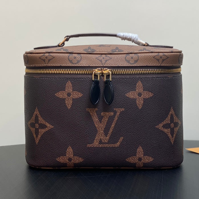 LV Nice BB Bag 24cm Brown Canvas Cowhide 320699 mysite