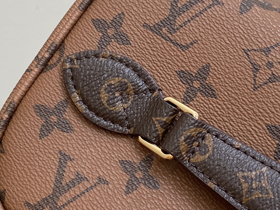 LV Nice BB Bag 24cm Brown Canvas Cowhide 320699 mysite