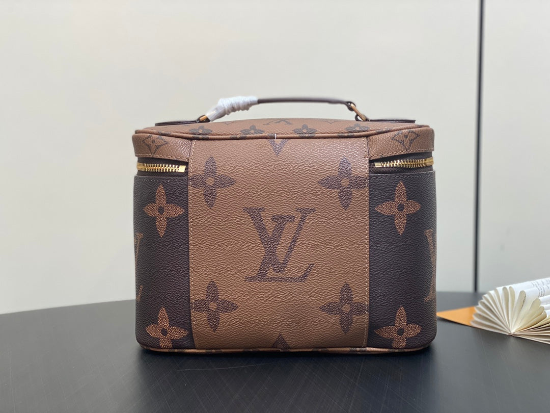 LV Nice BB Bag 24cm Brown Canvas Cowhide 320699 mysite