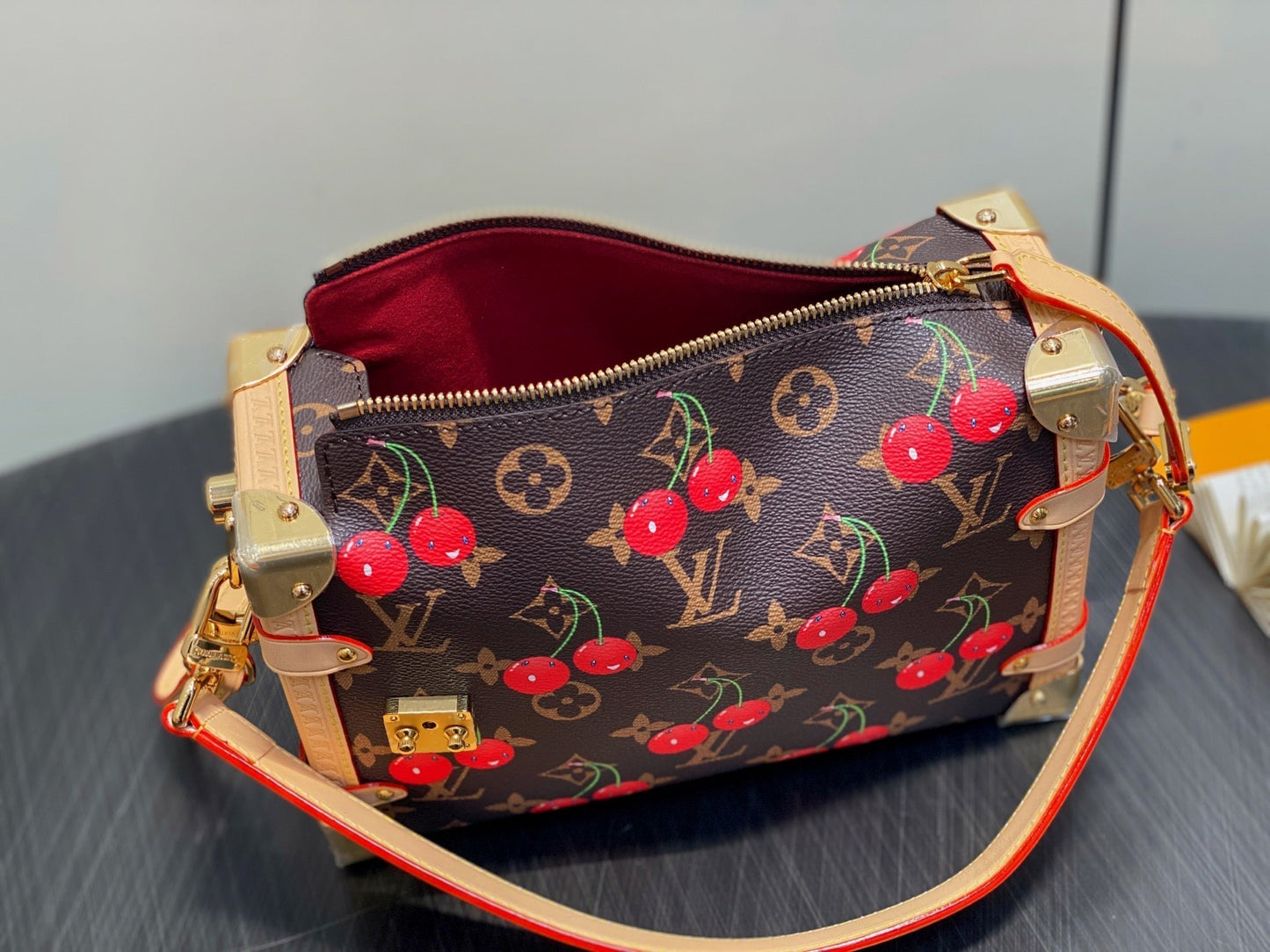 LV x TM Side Trunk MM 23.5cm Brown Cherry Canvas mysite
