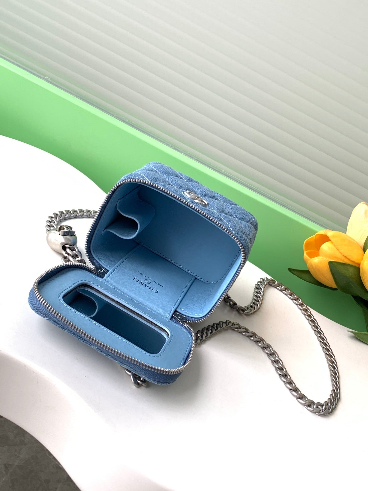 CC 24K Vanity 11cm Blue Denim Silver Hardware mysite