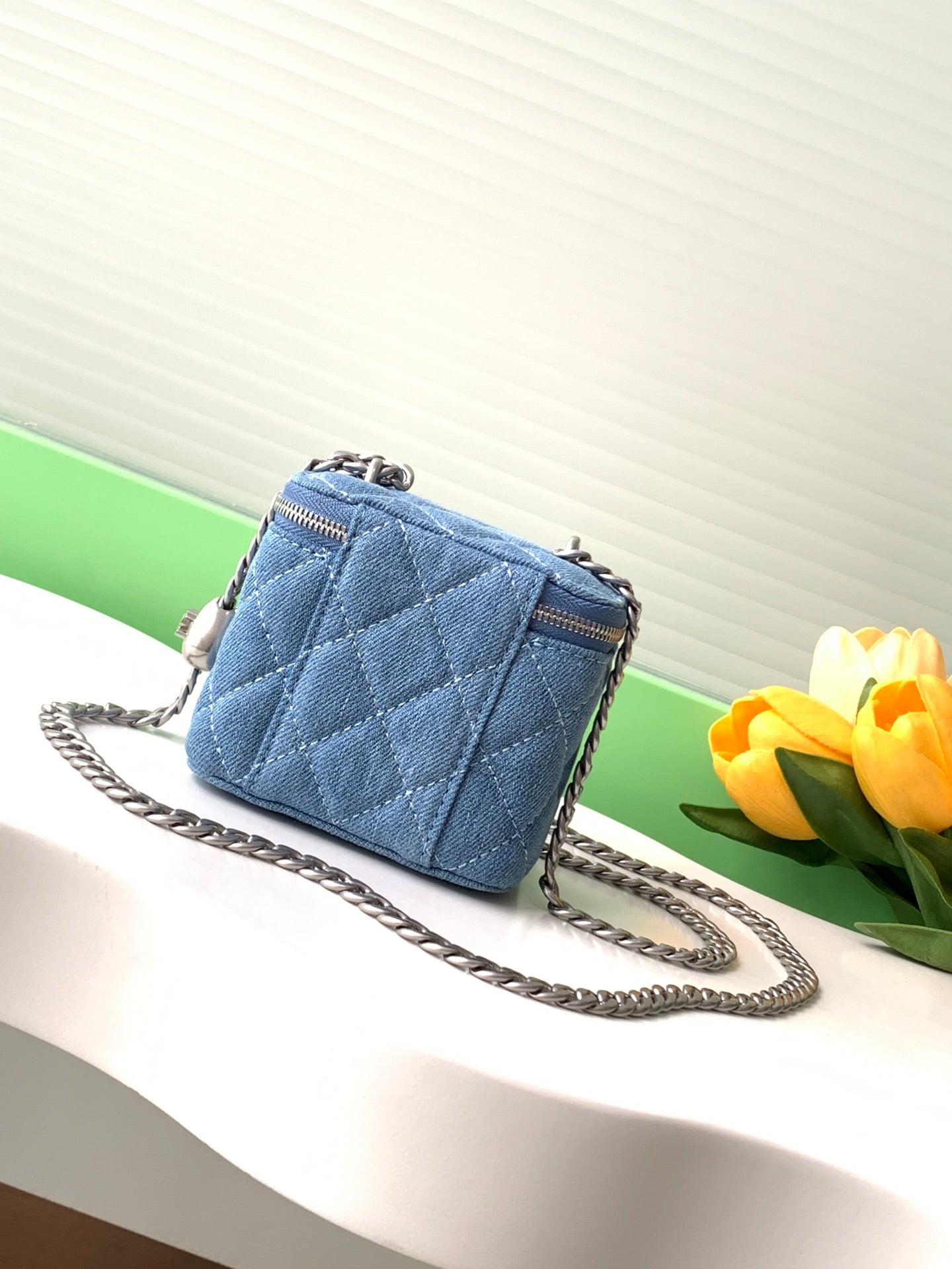 CC 24K Vanity 11cm Blue Denim Silver Hardware mysite