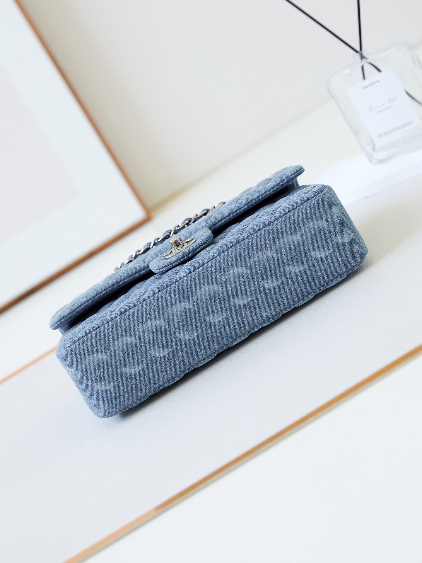 CC 24K Flap Bag 25cm Blue Denim Silver Hardware mysite