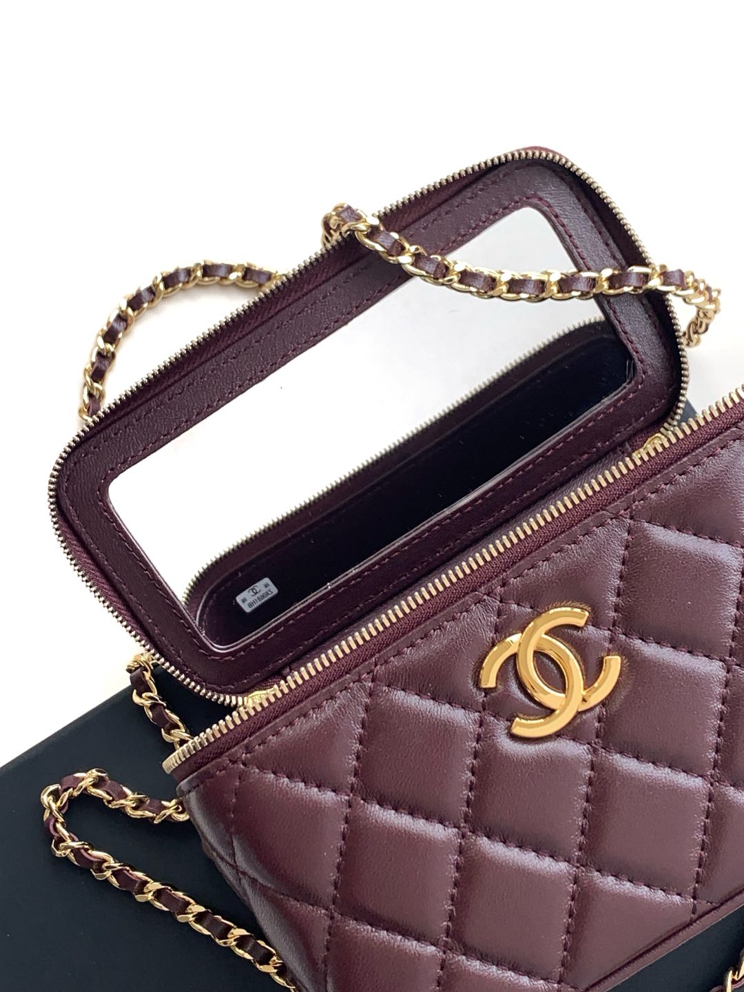 CC Vanity Case 17cm Burgundy Leather Gold Hardware 238499 mysite